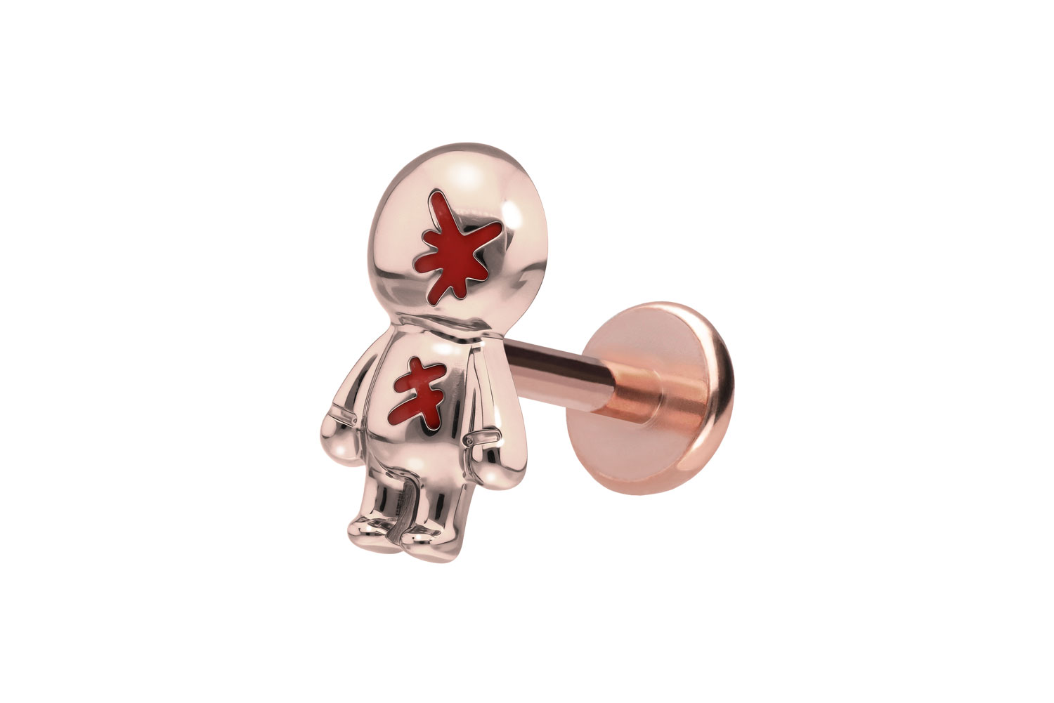 Titan Labret Piercing mit Push Fit PUPPE